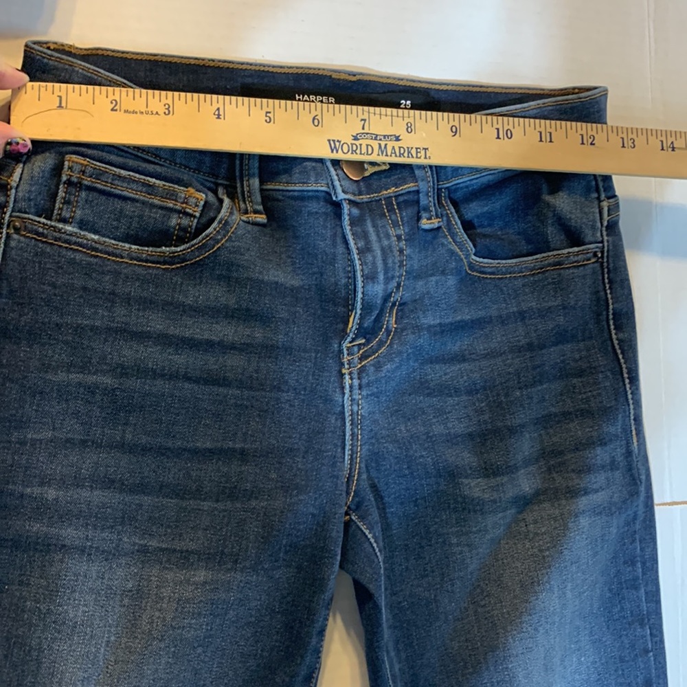 Harper Jeans Size 25 Skinny Distressed Dark Wash - Picture 3 of 8